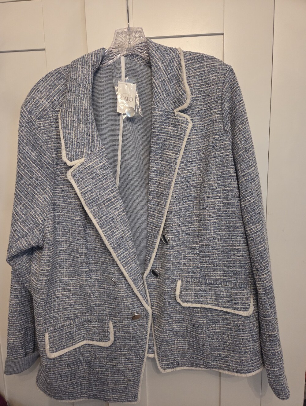 NWT Plus Size Blue Tweed Blazer
